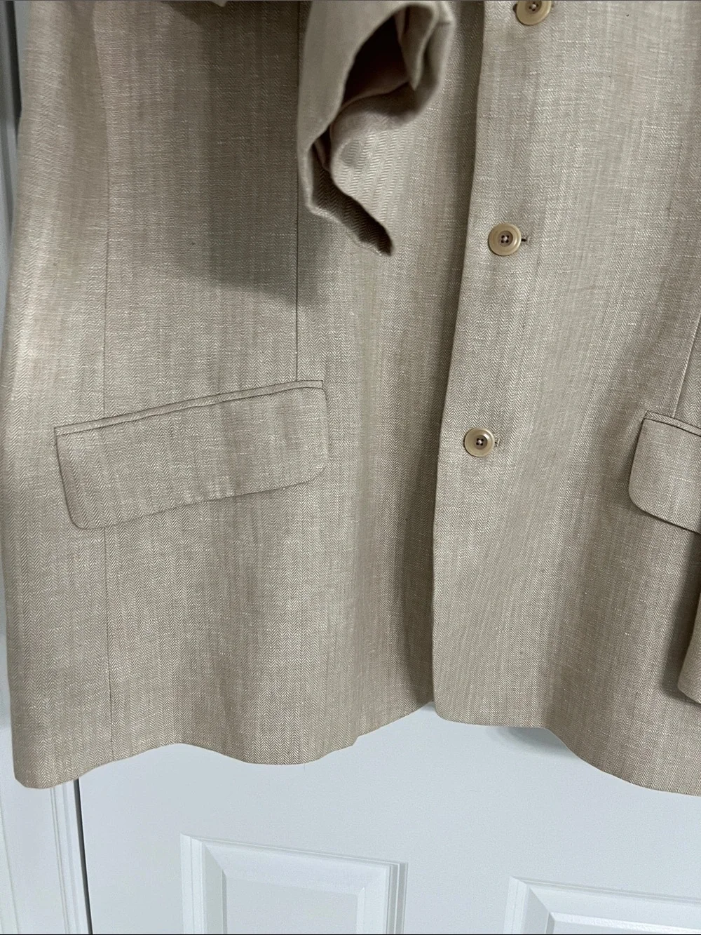 Classic Beige Linen Blazer Martin Gordon  - Linen  Three-Button Sport 100%